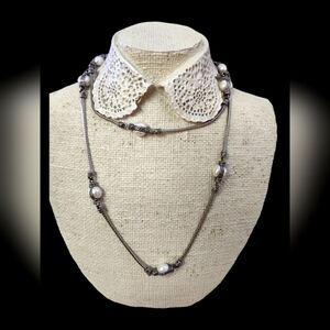 18" long NWT Pearl & Silver Fashion Necklace